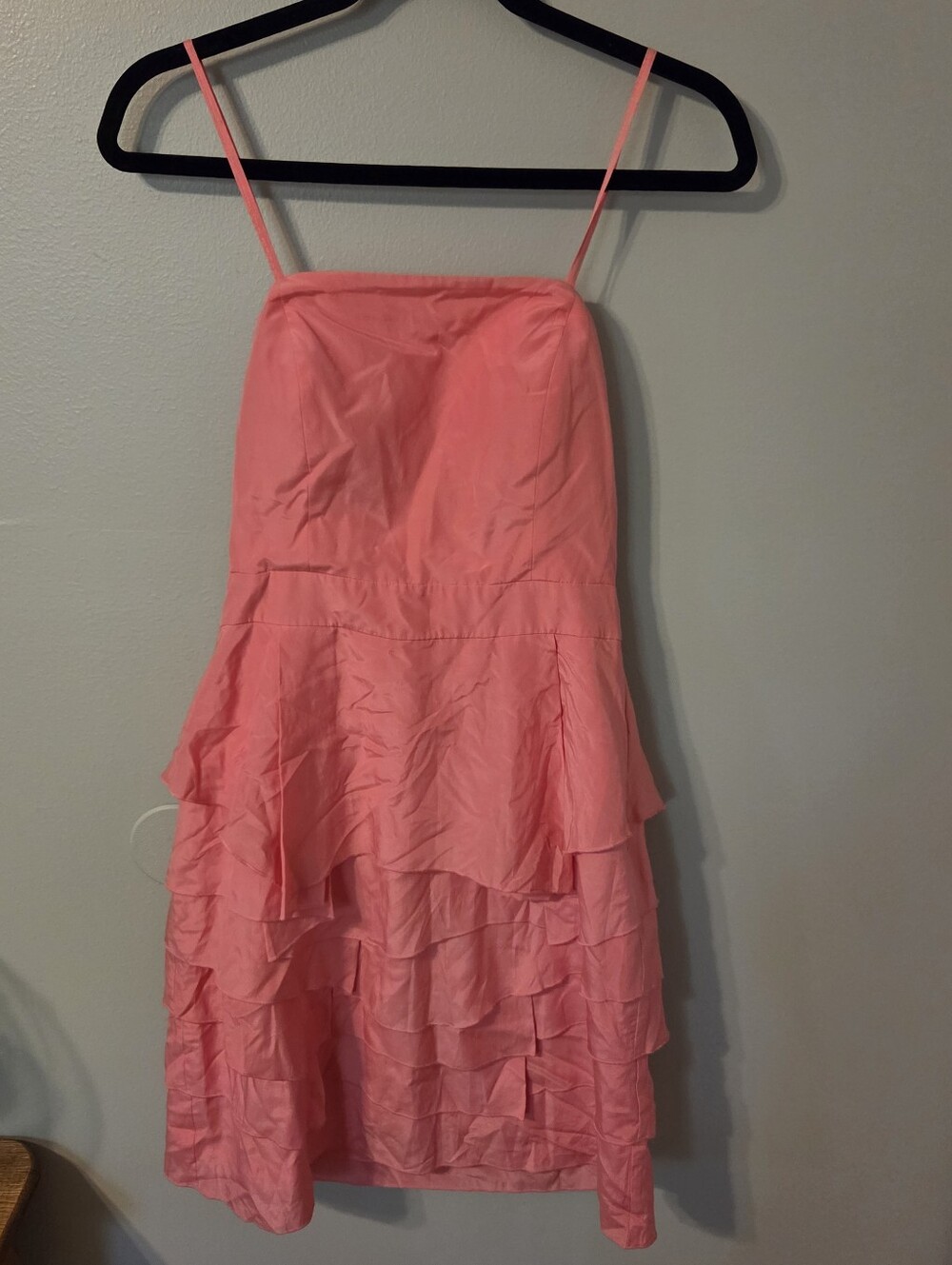 Antonio Melani Womens Pink Petal Tierd Silk Blend Strapless Mini Dress Sz 4 - Picture 4 of 9